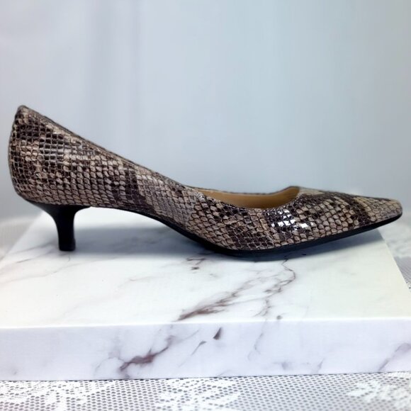 Calvin Klein Snake Print Kitten Heels Shoes - Picture 1 of 12